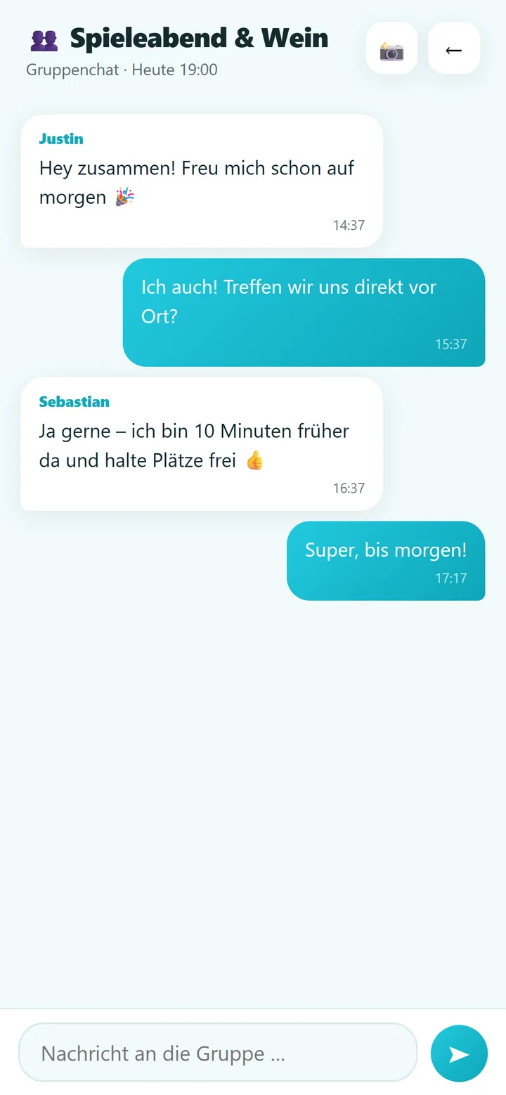 Gruppenchat zu einer Aktivität